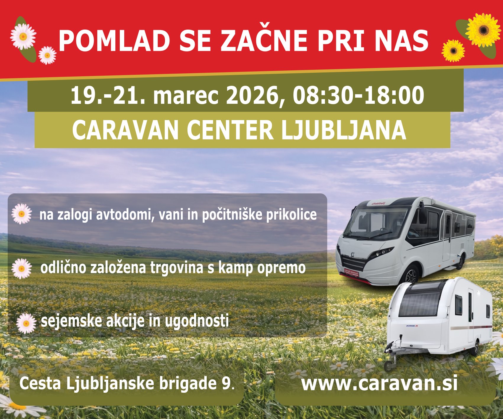 Caravan Center Ljubljana organizira spomladanski sejem in nagradno igro