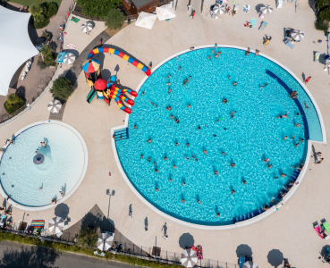 Vigna sul Mare Famiily Camping Village pool birds eye 
