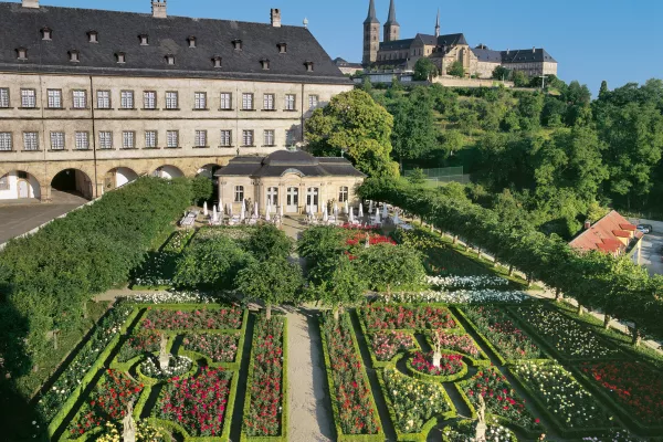 Bamberg, nova rezidenca in vrt »Rose Garden« © Bayerische Schlösserverwaltung