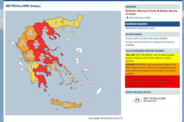 vremensko opozorilo Grčija