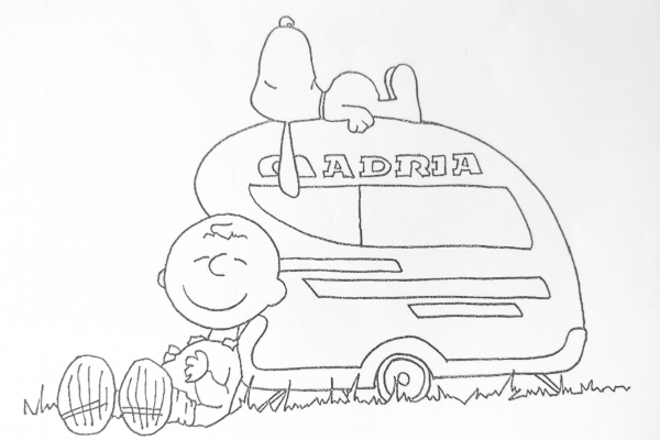 Otroške pobarvanke z motivi počitniških vozil Adria