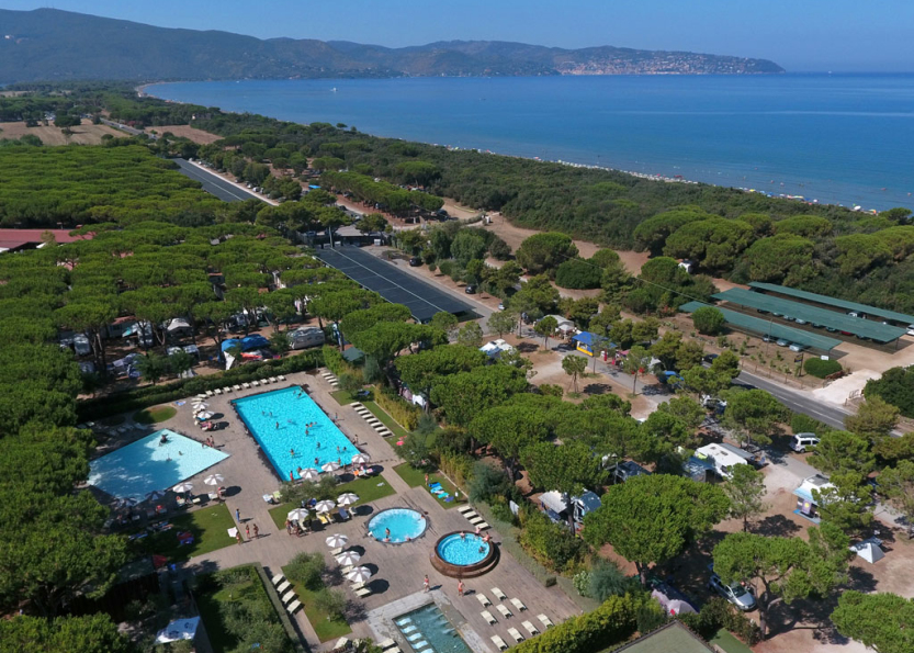 Orbetello Family Camping Village Pool Birds eye 