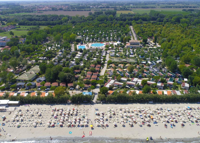 Vigna sul Mare Famiily Camping Village beach birds eye view 