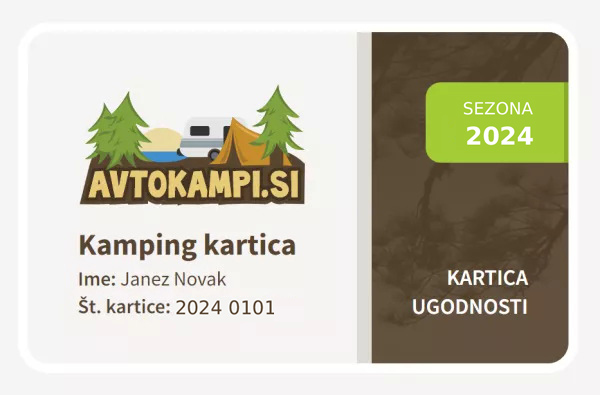 Avtokampi camping card