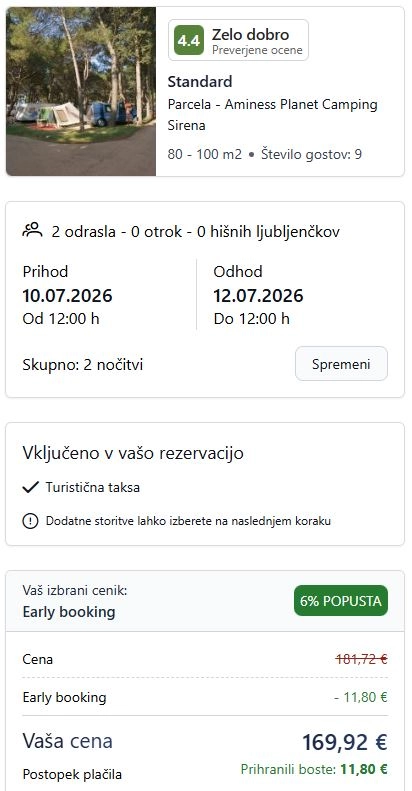 Novosti glede kamping kartice Avtokampi
